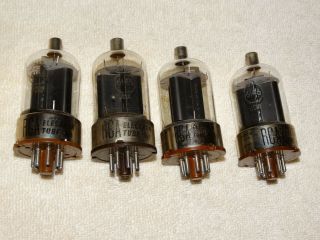 4 X 6146 Rca Tubes Black Plate Very Strong Matched Bogey Quad