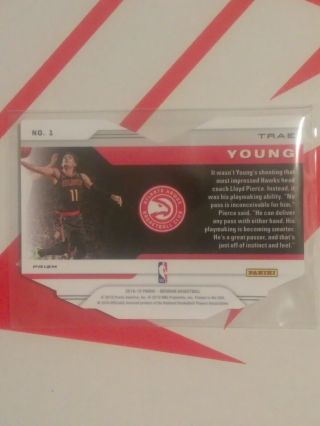2018 - 19 Panini Obsidian Trae Young Rookie RC SSP Vitreous Die Cut - Case Hit  2