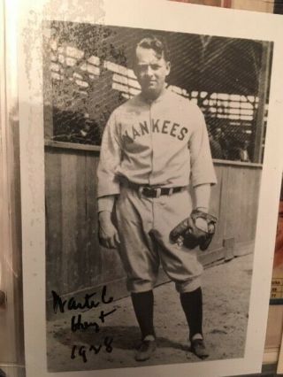 Waite Hoyt Sharpie Signature Photo Ny Yankees Hall Of Fame Hof Pitcher