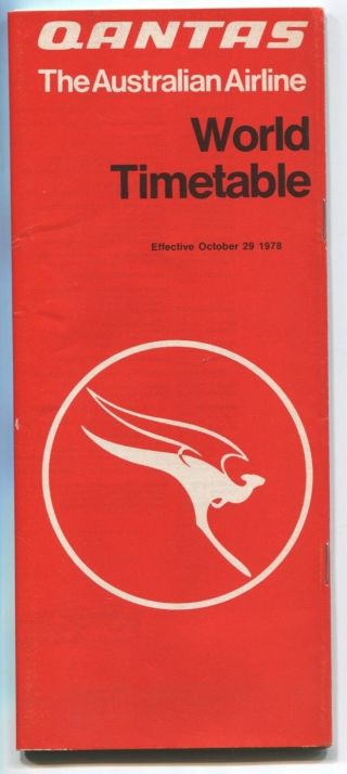 Qantas Timetable October 1978 Route Map Qf