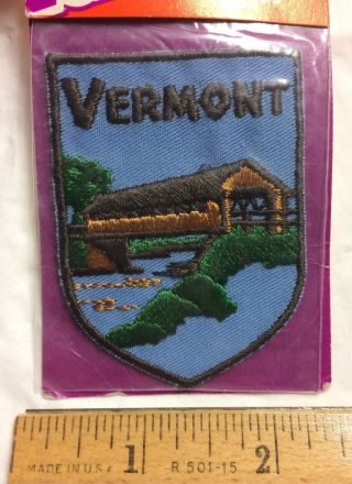 Nip Vermont Covered Bridge Vt Souvenir Patch Badge By Voyager