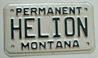 Montana Cool Vanity Motorcycle Cycle License Plate " Helion " Hellion Hells Angl