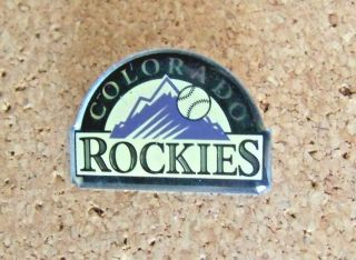 Colorado Rockies Primary Logo Lapel Pin Mlb Printed Silver Tone Metal Back