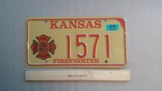 License Plate,  Kansas,  2008,  Firefighter,  1571