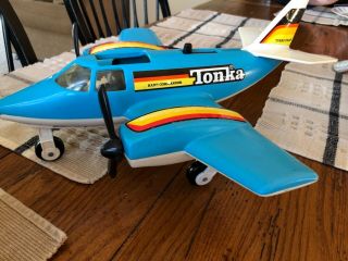 Vintage Blue 1979 TONKA HAND COMMANDER Trigger - Action Turbo Prop Plane Toy 2