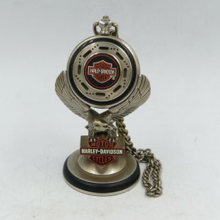 Harley Davidson Heritage Softail Franklin Pocketwatch With Stand And Chain
