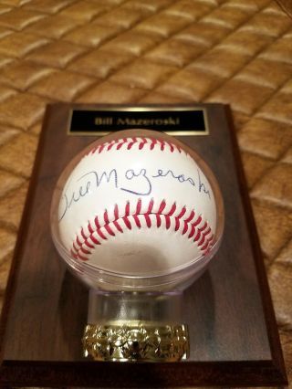Bill Mazeroski Autographed Signed NL Baseball Pittsburgh Pirates Wall Plaque 2