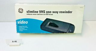 Vintage Ge Slimline Vhs One Way Rewinder Cassette Tape Vcr (a46)