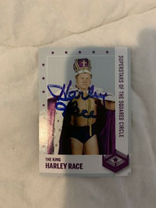Harley Race Autographed Superstars Of The Squared Circle Trading Card