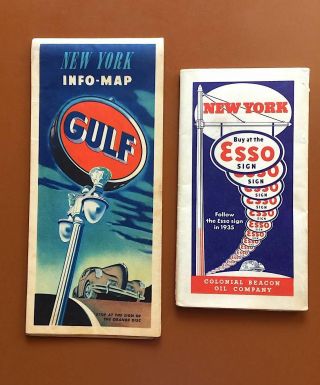 Vintage Maps Of York State 1930’s - 1950’s