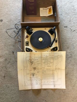 Vintage Garrard Model Rc98l 4 Speed Turntable With Paper Work Type A