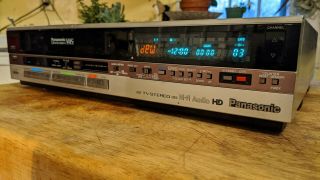 Vintage Panasonic Omivision Pv - 1740 Vcr Vhs Player Hi - Fi Audio No Remote