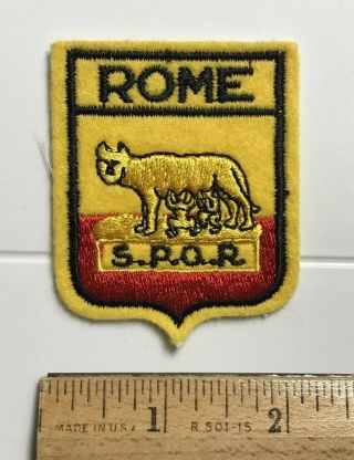 Rome Spqr Italy Capitoline Wolf Romulus Remus Yellow Embroidered Patch Badge
