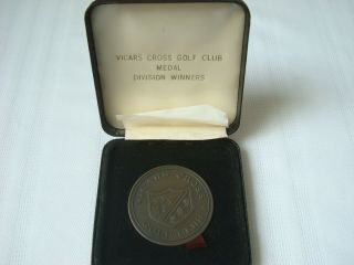 Vicars Cross Golf Club Medal Division Winners Boxed Golf Trophy Award Vintage