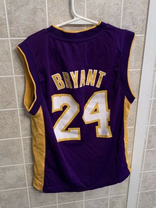 NBA Los Angeles Lakers Adidas Kobe Bryant 24 Boy Jersey Sz Small 2