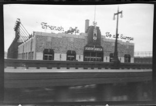 Vtg 1950 Orig Photo Film Negative York City Nyc Pier 88 Building French Line
