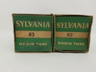 // 2 X 83 Sylvania Nos/nib Tubes.  1950´s,  83 Tubes.  23a En - Air