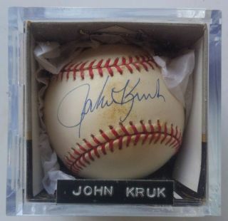 Jon Kruk Autographed/signed Rawlings Official National League Baseball
