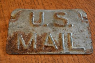 Vintage Metal Us Mail License Plate Topper Old