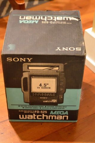 Sony Mega Watchman Fd - 525 4.  5 " Tv Am/fm Radio Movie Prop Vintage