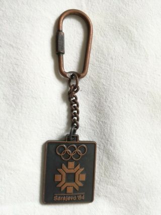 Olympic Games Sarajevo 1984 Souvenir Key Ring Chain Logo Olympics Olympiad