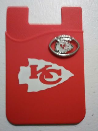 Kansas City Chiefs Silicone Cell Phone Credit Card Holder 2