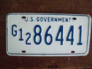 Vintage U.  S.  Government License Plate