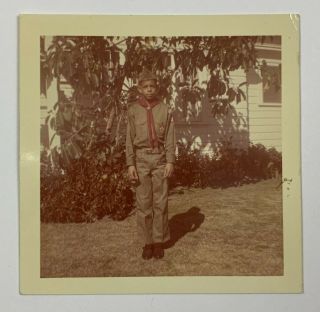 Color,  Ready For His Troop African American Boy Scout,  Vintage Photo Snapshot