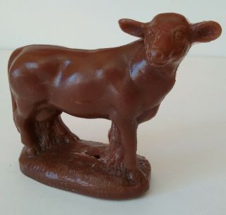 Milwaukee County Zoo Wisconsin Souvenir Mold A Rama Wax Plastic Figure Brown Cow