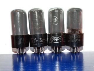 4 X 6v6gt Rca Tubes Smoked Glass Strong Matched Quad