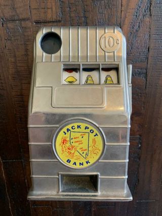 Vintage Las Vegas Nevada Jack Pot Slot Machine Bank Reno Plastic Souvenir Metal
