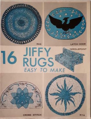 16 Jiffy Rugs Easy To Make Vintage 1968 Graphic Enterprises Rug Pattern Booklet