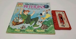 Walt Disney Read Along Book And Cassette Tape Peter Pan Plus Songs Vintage
