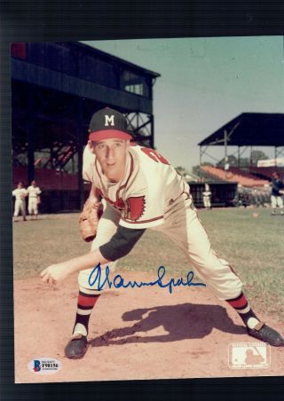 Warren Spahn Autographed Signed Photo Beckett Milwaukee Braves Baseball Hof