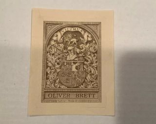 Vintage Ex Libris - Book Plate Of Oliver Brett