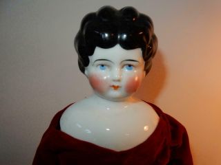 Antique German China Head Early Doll 18 " Germany China Boots & Stand