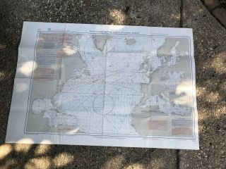 Ss United States Us Pilot Map:chart North Atlantic Jan 1968 Pilot Navigate Decor