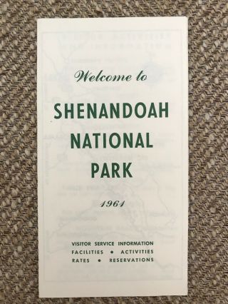 Welcome To Shenandoah National Park Luray Virginia 1964 Brochure