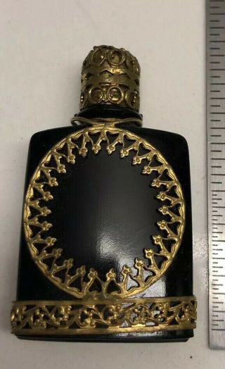 Antique Vintage Estate Victorian Miniature Perfume Glass Bottle Black Lalique ?