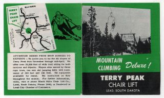 1950s Terry Peak Chair Lift Lead South Dakota Flyer Black Hills Sd Skiing Ski