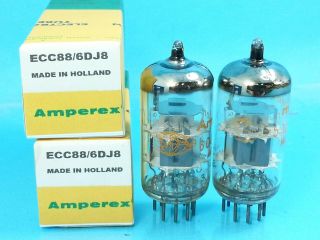 Amperex Orange Globe 6dj8 Ecc88 Vacuum Tube 1968 Date Match Pair Sweet Warm Tone