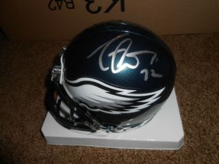 Philadephia Eagles Tra Thomas Autographed Mini Football Helmet Fsu Seminoles