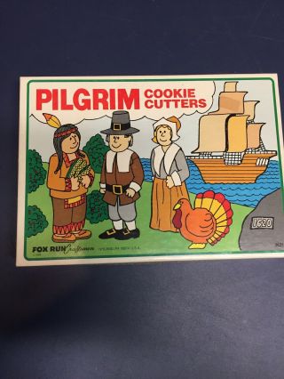 Vintage 1988 Fox Run Craftsmen Pilgrim Cookie Cutters 6 - Pc Set Still