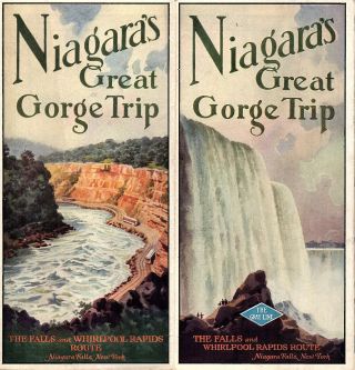 Niagara Falls Great Gorge Rail Trip 1930 Travel Brochure Photos Color Route Map