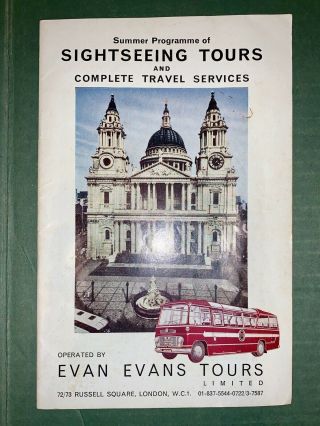 London 1967 Evan Evans Sight - Seeing Tours Pictorial Guide & Map England