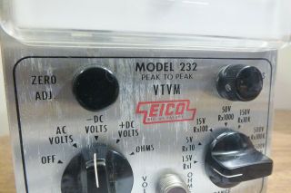EICO Model 232 Peak To Peak VTVM and Probe & Ground 2