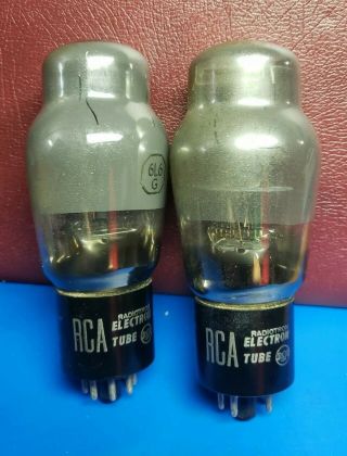 Rca 6l6g Matched Vacuum Tube Pair Coke Bottle 1957 Black Plate Double D Getter