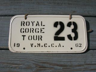 1962 62 Royal Gorge Tour Veteran Motor Car Club Of America License Plate 23