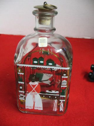 Vintage Holmegaard Of Copenhagen Christmas Bottle / Juleflaske Denmark Decanter