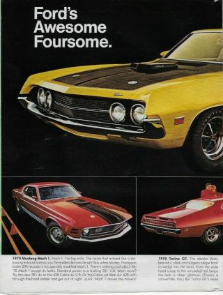 1969 Ford Mustang Mach I Torino Cobra For 1970 2 Pg Vintage Print Ad